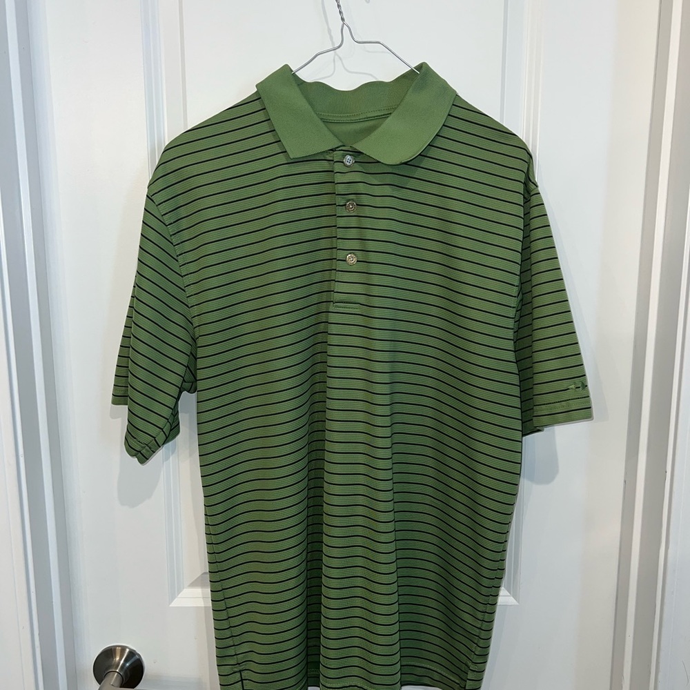 Green Striped Polo Shirt